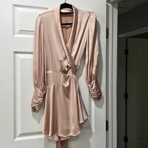Zimmerman Long Sleeve Silk Wrap Minidress
